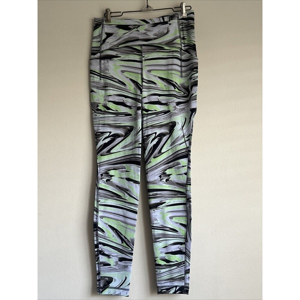 LULULEMON Leggings/Pants Sz 8 Green Swift Speed High Rise Paint Glide Warp
